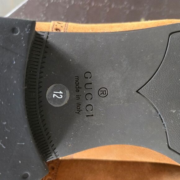 GUCCI Men's Cuir/Queen Cambridge Suede Oxford Shoes Size 12 - Picture 10 of 12